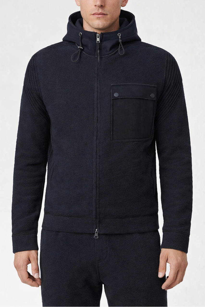 Phil Petter Hybrid Hooded Zip Up Sporty Jacket