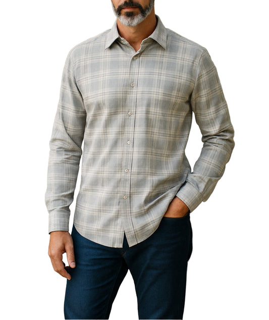 Patrick Assaraf  L/S Plaid Cotton Button Up Shirt
