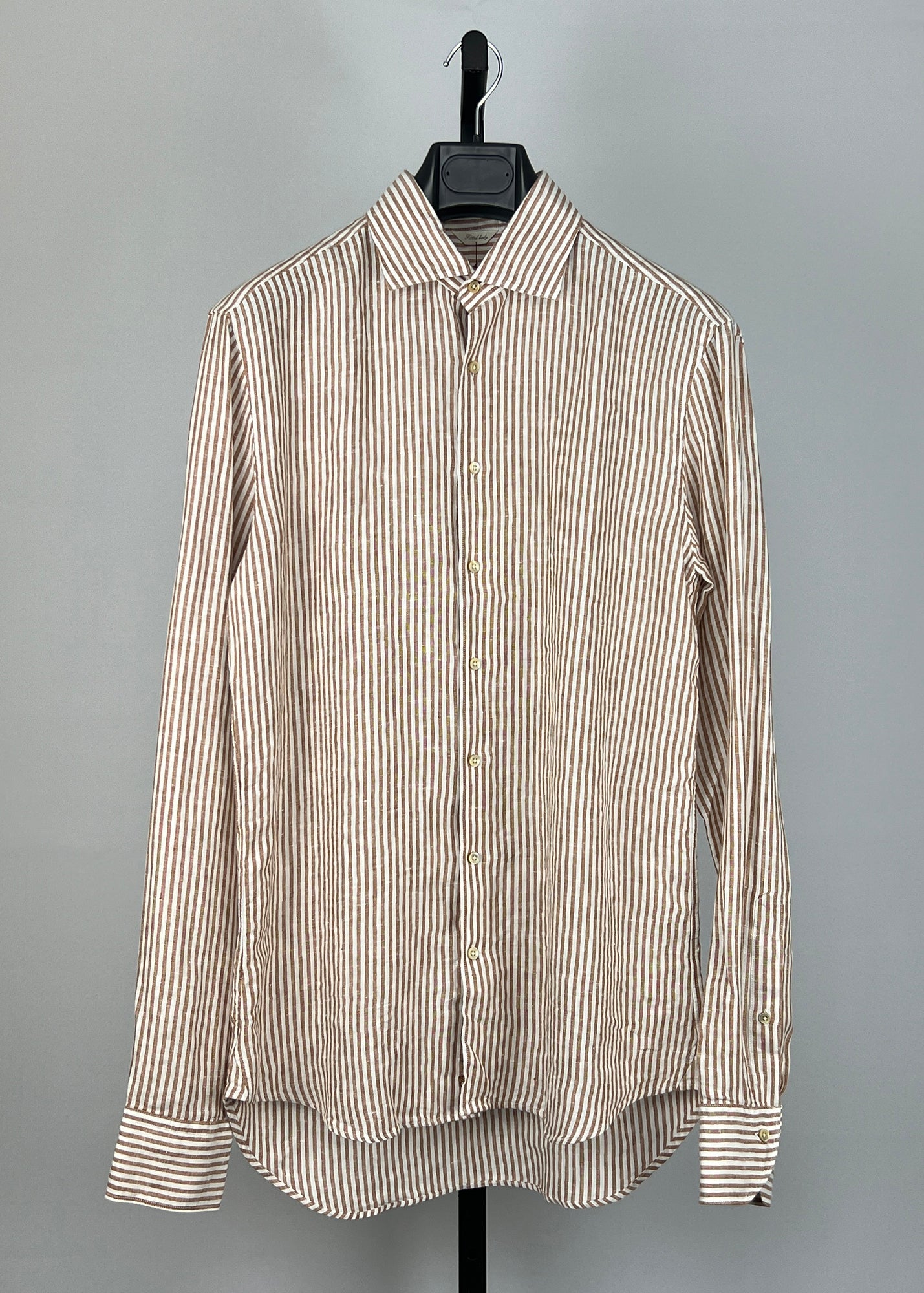 Stenstroms Brown Striped Linen Shirt