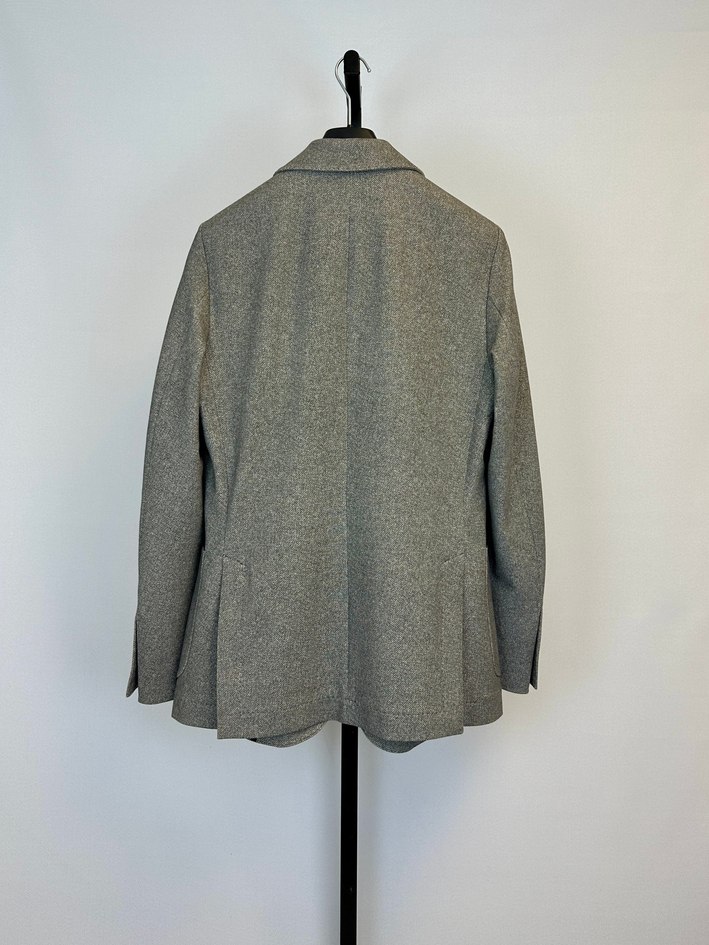 Circolo Herringbone Print Cotton Blazer