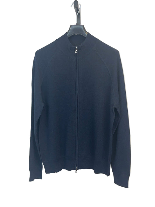 Patrick Assaraf Double Face Full Zip Raglan Mock Cardigan
