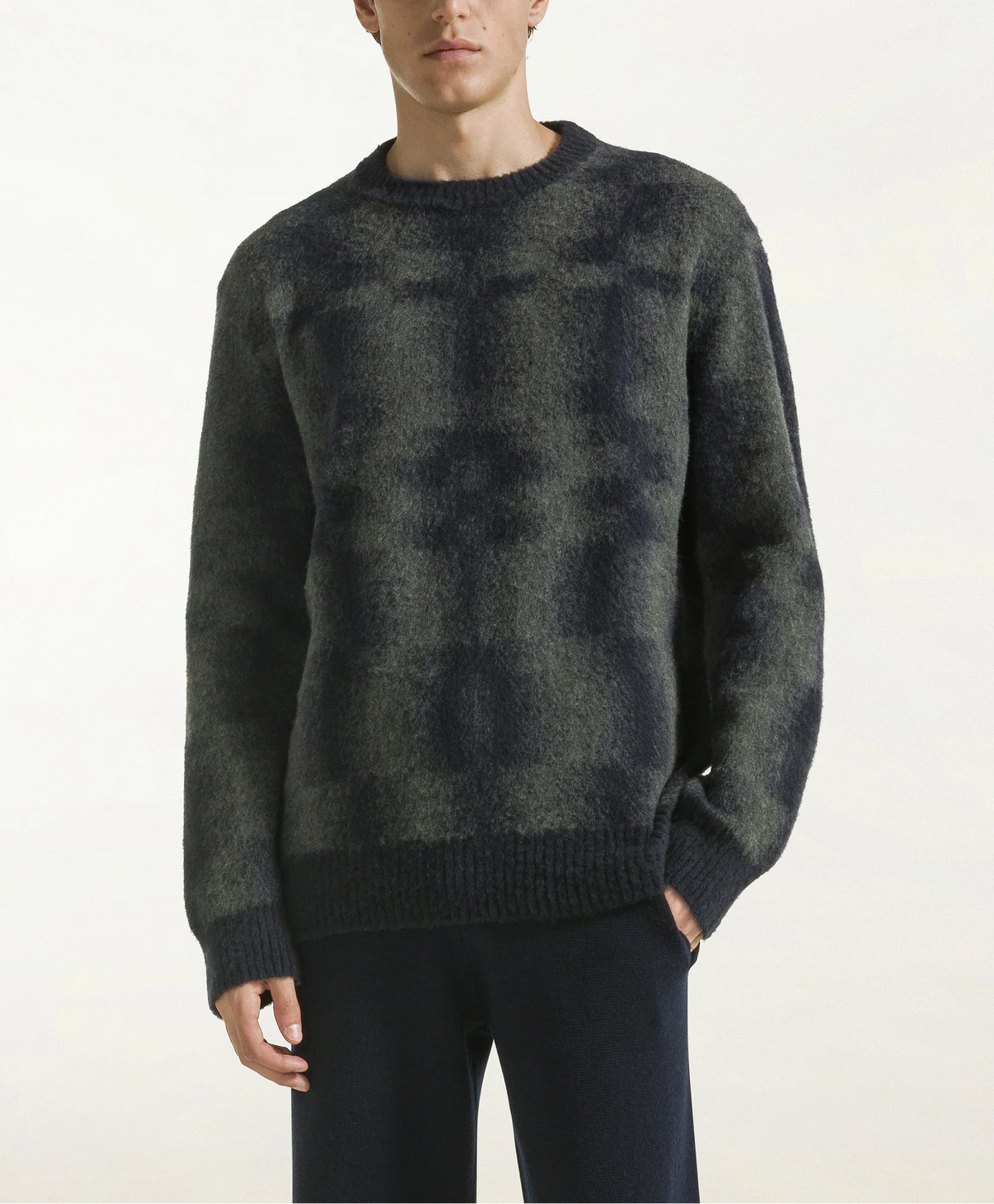 Piacenza Brushed Knit Crew Neck Wool Sweater