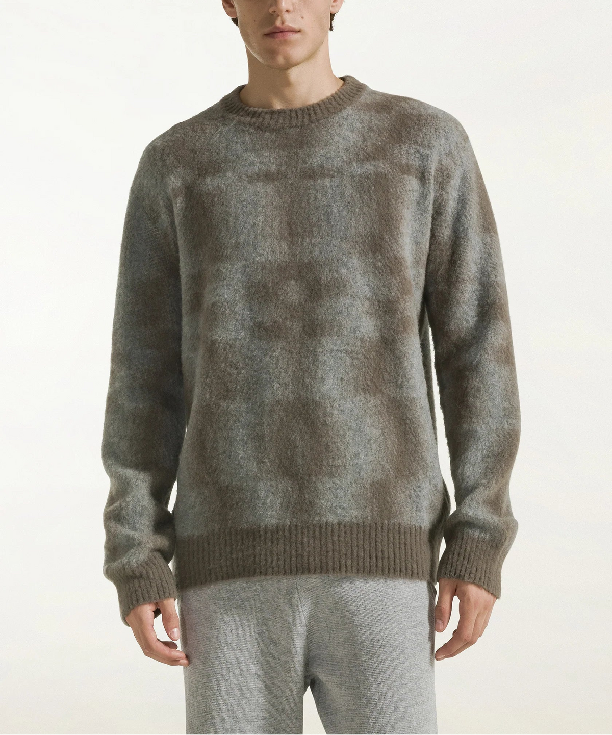 Piacenza Brushed Knit Crew Neck Wool Sweater