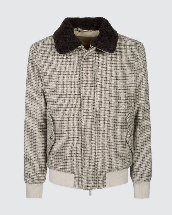 Eleventy Wool Tencel Bomber Jacket