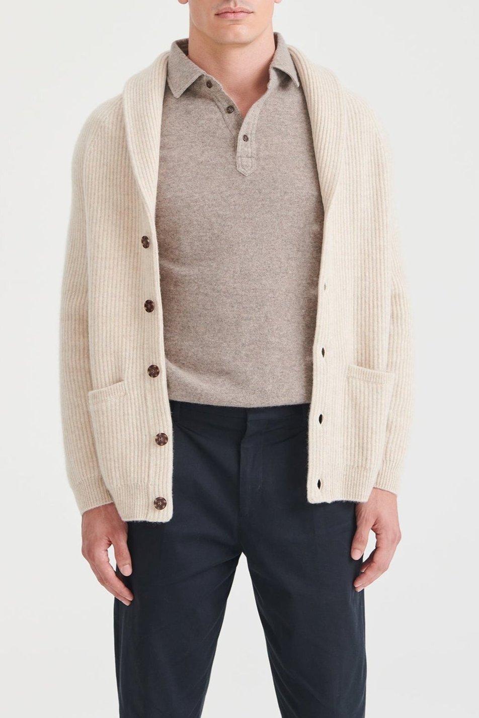 TS Naadam Luxe Cashmere Fisherman Shawl Cardigan