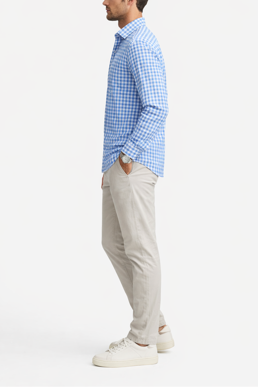 Ordean Linen Gingham Shirt in Indigo