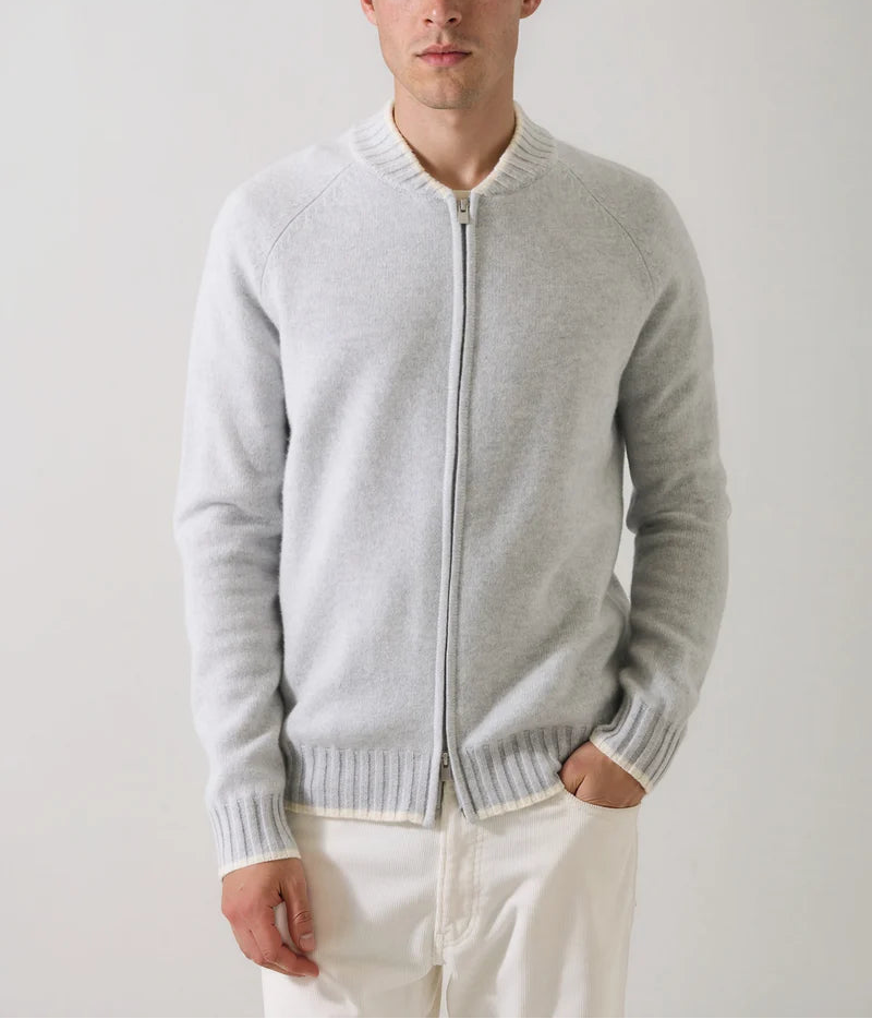 Patrick Assaraf Superfine Lambswool Baseball Bomber Jacket