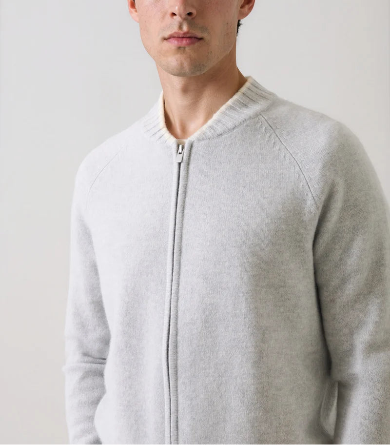 Patrick Assaraf Superfine Lambswool Baseball Bomber Jacket