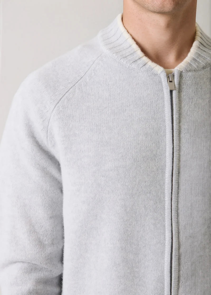 Patrick Assaraf Superfine Lambswool Baseball Bomber Jacket