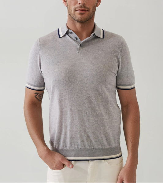 Patrick Assaraf Tipped Textured Polo