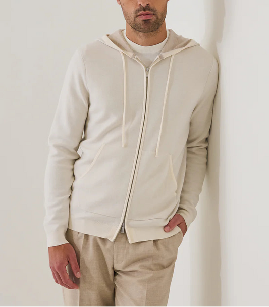 Patrick Assaraf Double Face Wool Blend Full Zip Hoodie