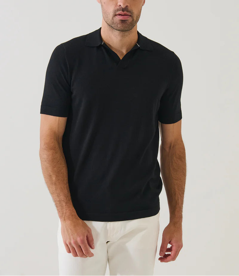 Patrick Assaraf Cotton Open Polo Shirt