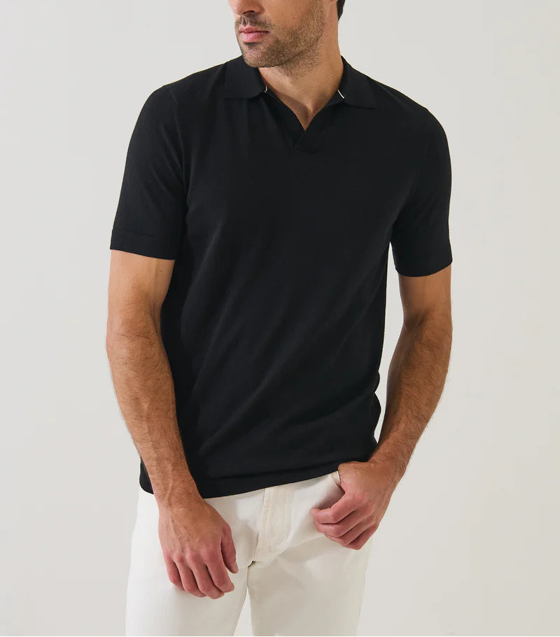 Patrick Assaraf Cotton Open Polo Shirt