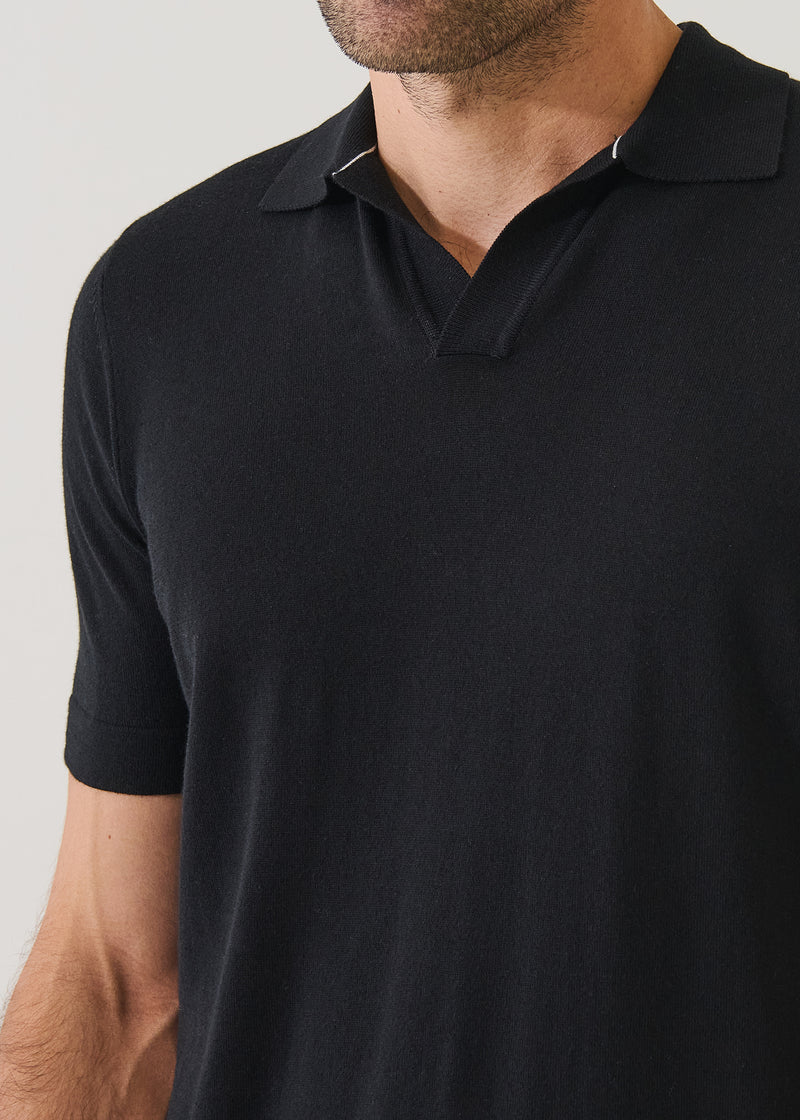 Patrick Assaraf Cotton Open Polo Shirt