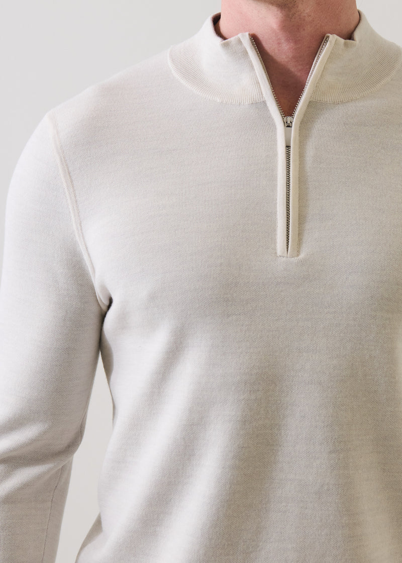 Patrick Assaraf Double Face 1\4 Zip Mock Sweater