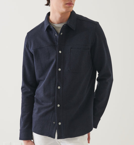 Patrick Assaraf French Terry Snap Front Shirt