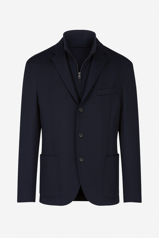 Eleventy Single Breasted Wool Jacket With Bib