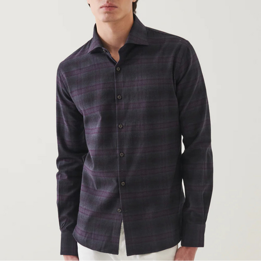 Patrick Assaraf L/S Prince of Wales Check Button Up Shirt