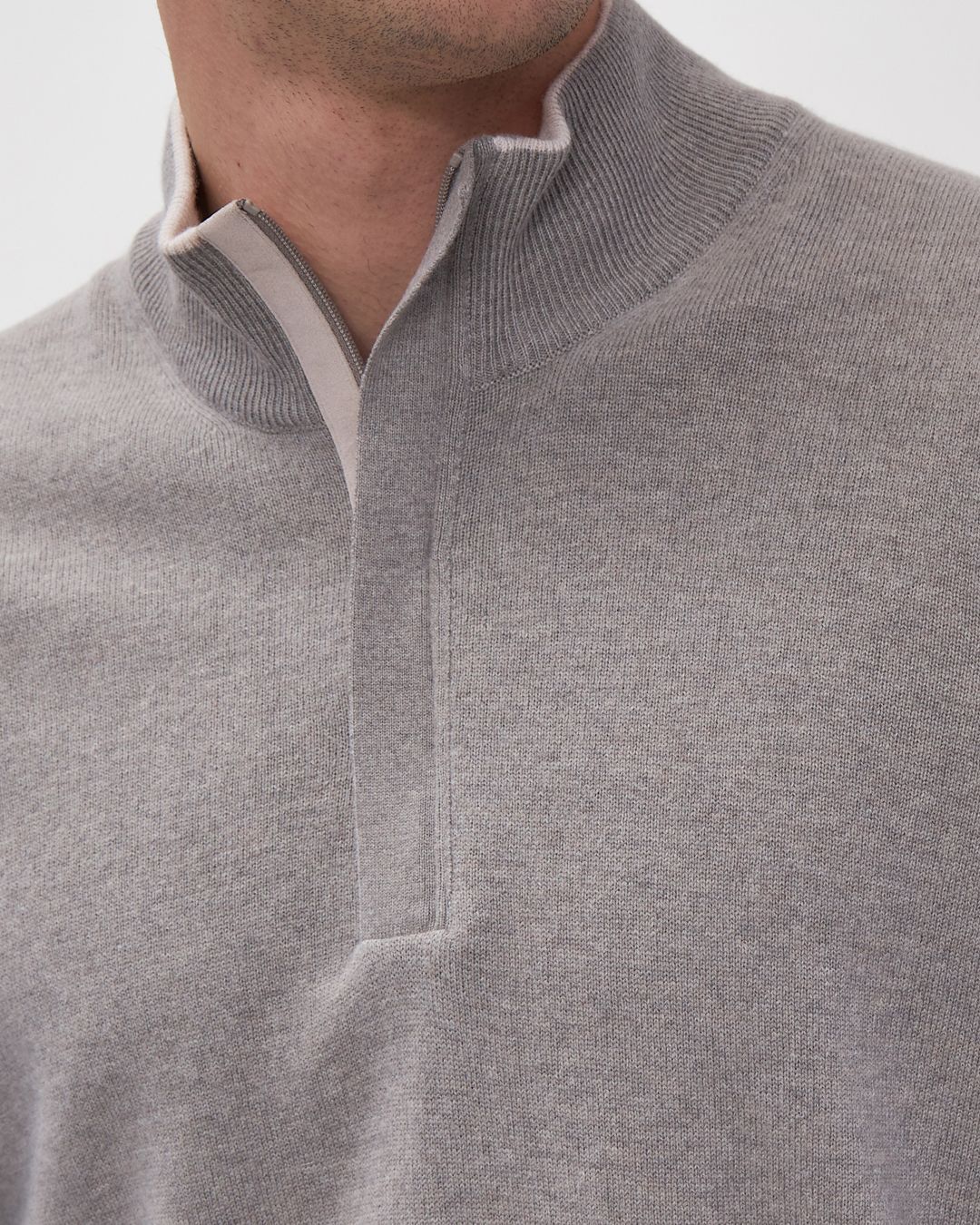 Gran Sasso Covered 1/4 Zip Wool Blend Sweater