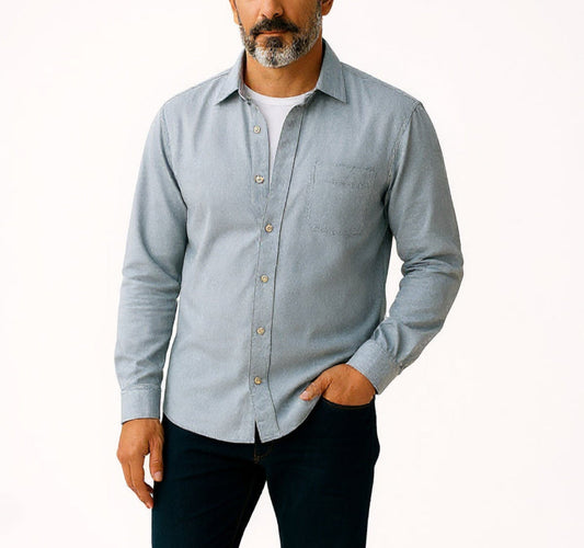 Hartford Paul Solid Cotton Flannel Shirt