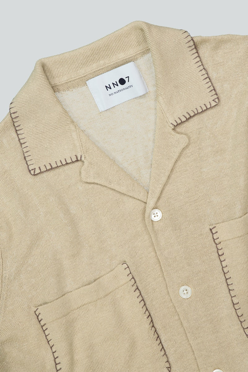 NN07 Relaxed Linen Embroidery Shirt